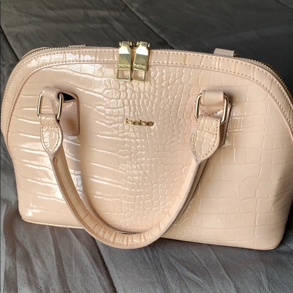 Bebe baby pink patent handbag